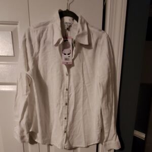 Orvis linen blend top
